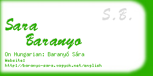 sara baranyo business card