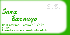 sara baranyo business card